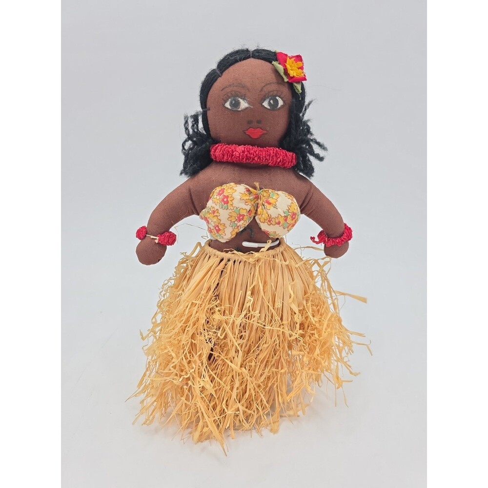 Vintage 1940'S Hawaiian HULA GIRL Doll Cloth Grass Skirt Rare